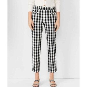 Ann Taylor Black and White Plaid Cropped Pants